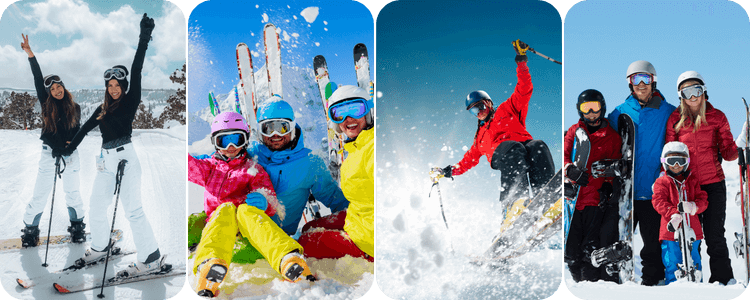 Panoramic view of Aspen Mountain (Ajax) and Snowmass ski resorts, illustrating world-class winter private jet charter destination